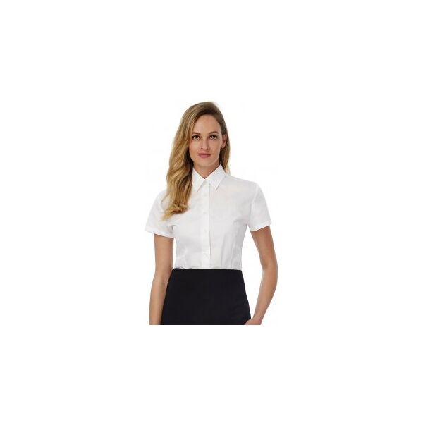 b&c collection 100 camicia donna popeline maniche corte smart neutro o personalizzato