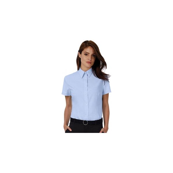 b&c collection 100 camicia donna maniche corte oxford neutro o personalizzato