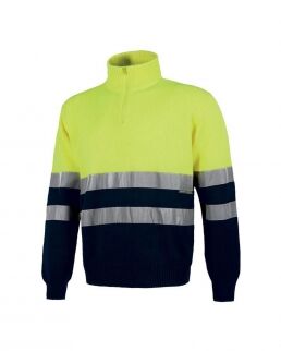 workteam 100 maglia collo alto mezza zip bicolore neutro o personalizzato