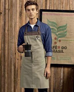 Premier 100 Espresso Bib Apron neutro o personalizzato