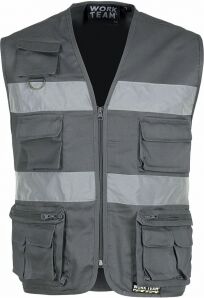 Workteam 100 Gilet tipo safari multitasche neutro o personalizzato