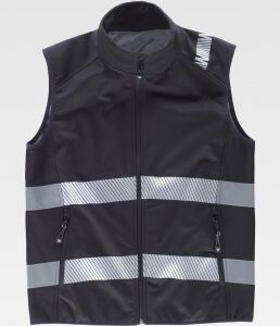 Workteam 100 Gilet Workshell con bande riflettente neutro o personalizzato