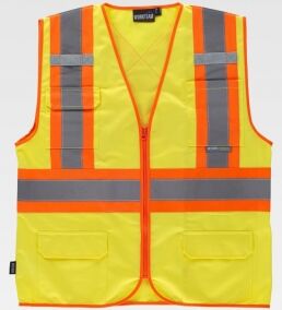 Workteam 100 Gilet riflettente con cerniera di nylon neutro o personalizzato