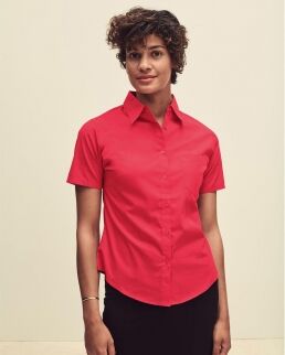 Fruit of the Loom 100 Camicia donna in popeline maniche corte neutro o personalizzato