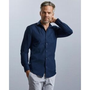 Russell 100 Camicia uomo Ultimate Stretch maniche lunghe neutro o personalizzato