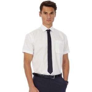 B&C Collection 100 Camicia uomo popeline maniche corte Smart neutro o personalizzato