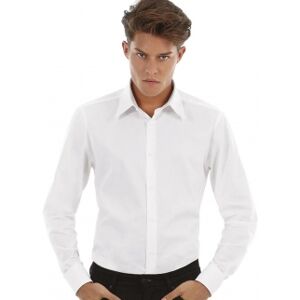 B&C Collection 100 Camicia uomo Stretch maniche lunghe neutro o personalizzato