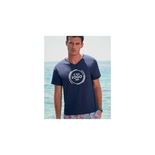 fruit of the loom 100 t-shirt original scollo a v neutro o personalizzato