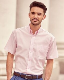 Russell 100 Camicia uomo Oxford maniche corte neutro o personalizzato