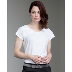 Henbury 100 Maglietta Ladies' pleat front cofrex/pufy s/s blouse neutro o personalizzato