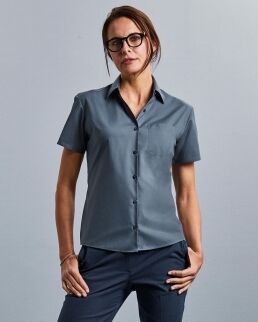 Russell 100 Camicia donna popeline maniche corte neutro o personalizzato