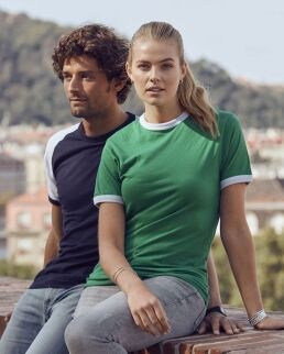 Clique 100 T-shirt bicolore Raglan-T neutro o personalizzato