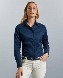 Russell 100 Camicia donna Twill Classic maniche lunghe neutro o personalizzato