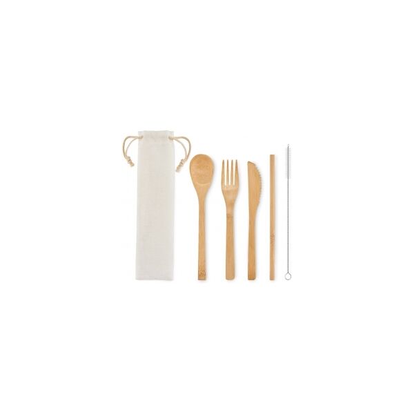 gedshop 1000 set di posate in bamboo setstraw neutro o personalizzato