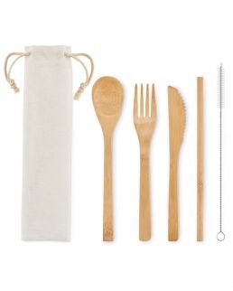 Gedshop 1000 Set di posate in bamboo Setstraw neutro o personalizzato