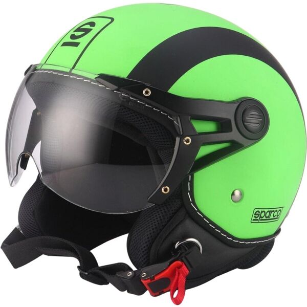 casco jet sparco sp501 verde fluo taglia xs