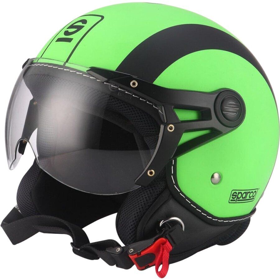 Casco Jet Sparco Sp501 Verde Fluo Taglia Xs