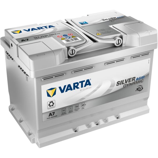 batteria auto varta a7 (ex varta e39) start&stop silver dynamic xev 70 ah - 760 a