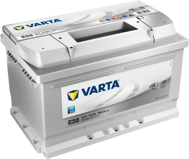 batteria auto varta e38 silver dynamic 74 ah - 750a