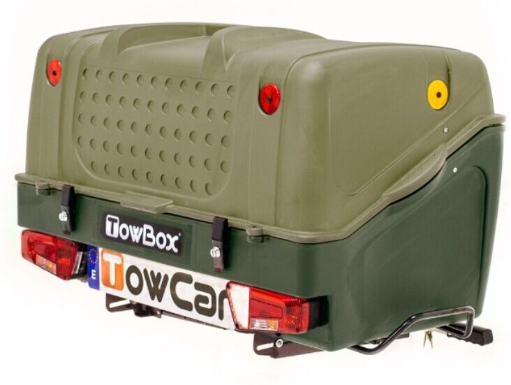 baule gancio traino towcar towbox v1 verde