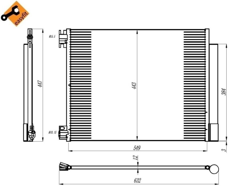 Condensatore Con Essiccatore Nrf 350393 Easy Fit