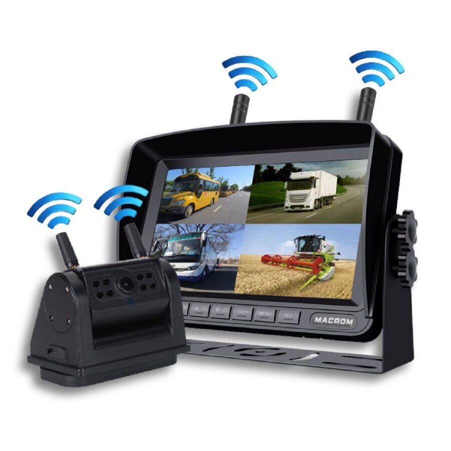 kit retrocamera wireless magnetica + monitor 7 macrom kit7wbr