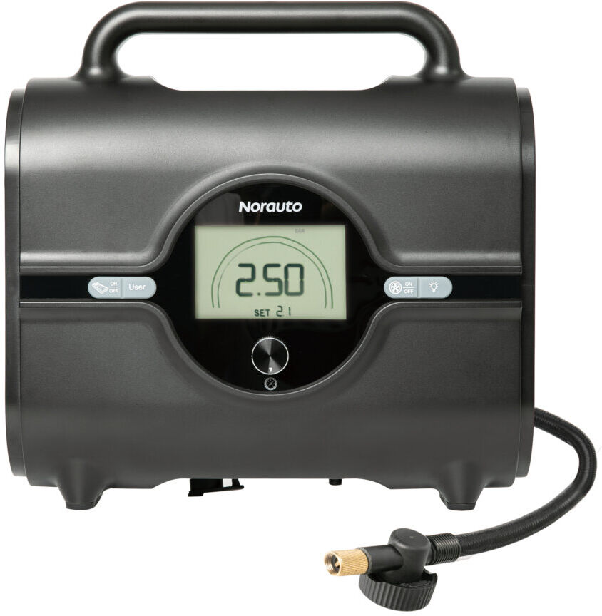 pompa di gonfiaggio digitale programmabile norauto con prese da 12 v e 230 v