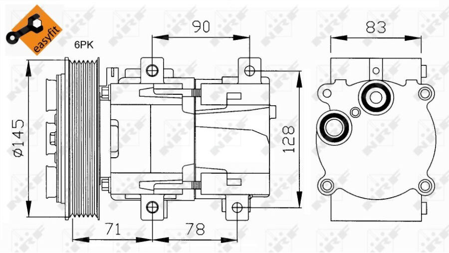 compressore aria condizionata nrf 32076 easy fit