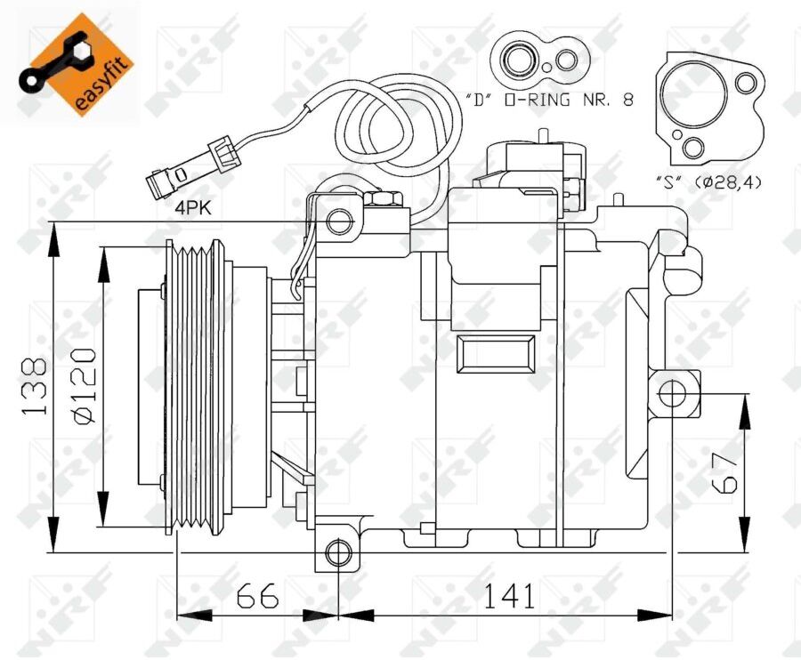 compressore aria condizionata nrf 32104 easy fit