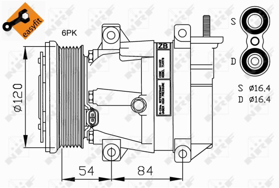 compressore aria condizionata nrf 32220g easy fit