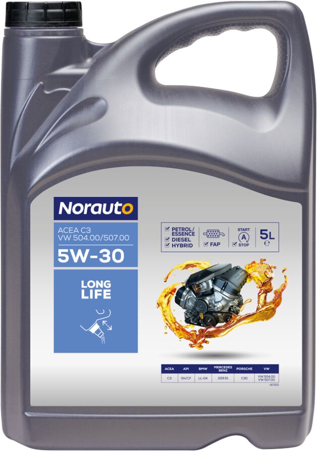 Olio Motore Norauto C3 Vw 504 00/507 00 5w30 5 Litri