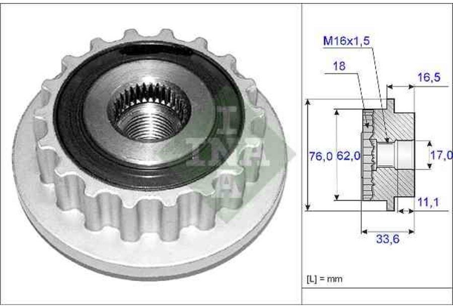 Puleggia Alternatore Ina 535 0118 10