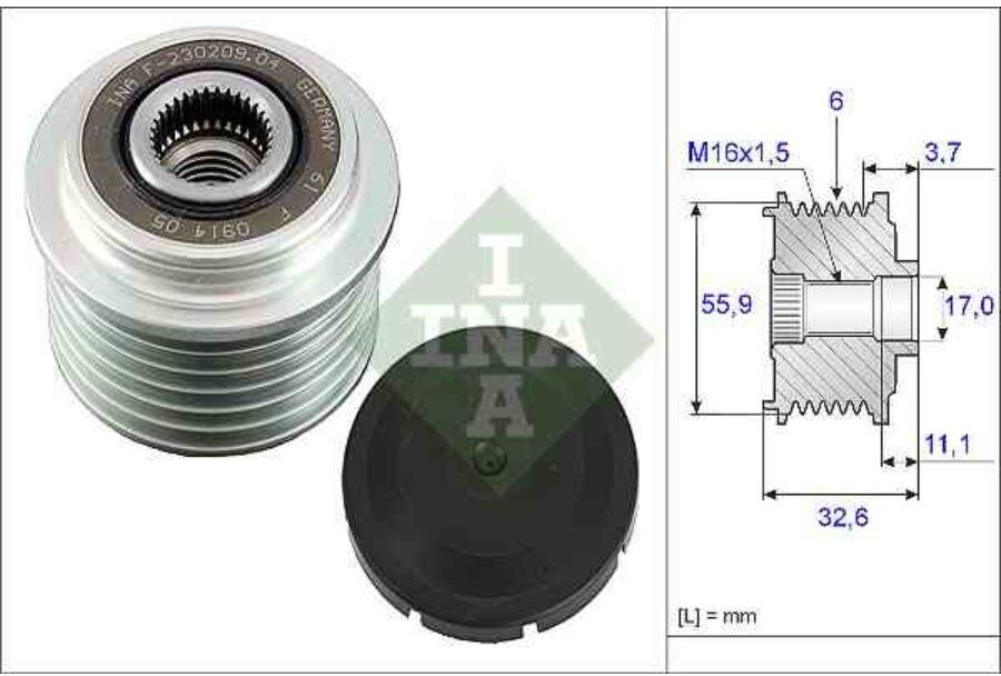 Puleggia Alternatore Ina 535 0032 10