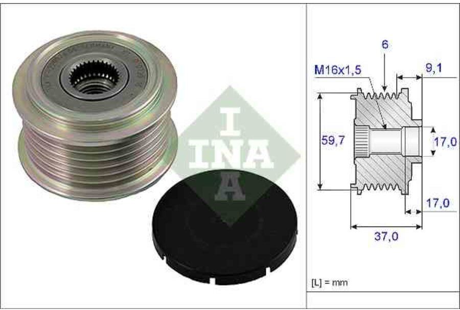 Puleggia Alternatore Ina 535 0017 10