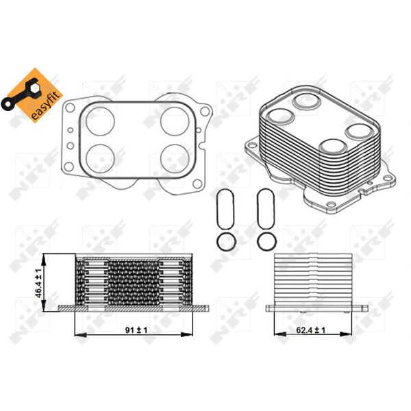 radiatore dell olio nrf 31338 easy fit