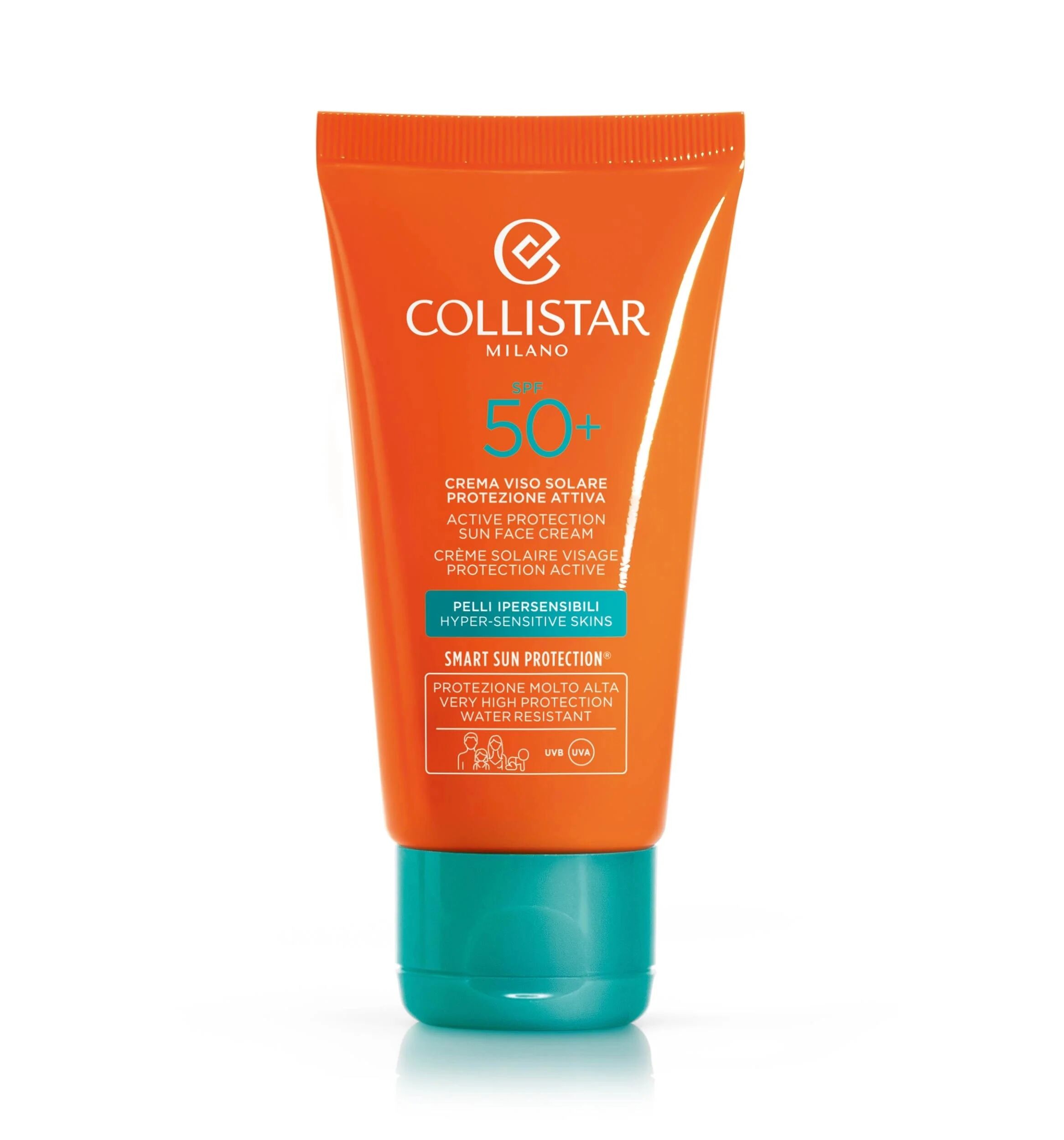 collistar crema viso solare protezione attiva per pelli ipersensibili spf 50+ 50 ml