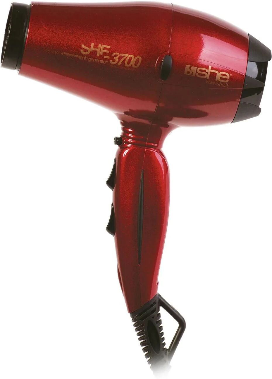 She Professional Asciugacapelli Compatto 3700 Ionic 2200 W Colore Rosso