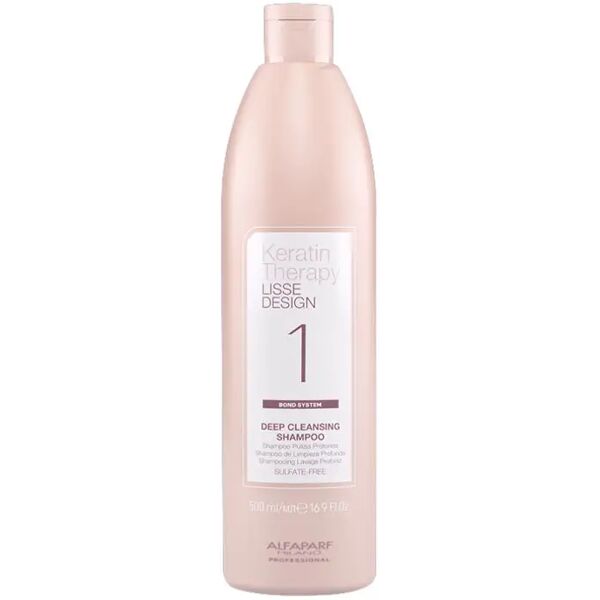 alfaparf milano keratin therapy lisse design 1 deep cleansing shampoo per capelli pulizia profonda 500 ml