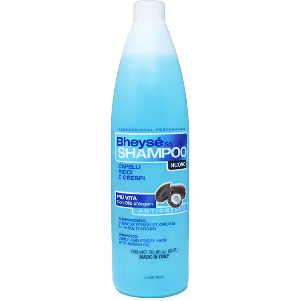 bheysé shampoo per capelli ricci e crespi con olio di argan 1000 ml