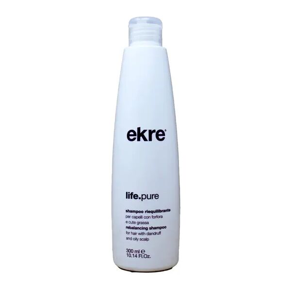 ekre life pure shampoo riequilibrante per capelli con forfora e cute grassa 300 ml