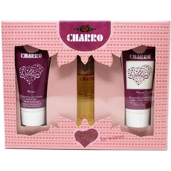 charro cofanetto wild love crema corpo 30 ml + profumo spray 20 ml + doccia shampoo 30 ml