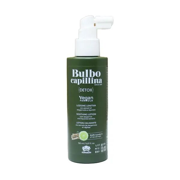 farmagan bulbo capillina formula vegan detox lozione lenitiva per l'epidermide del cuoio capelluto 150 ml