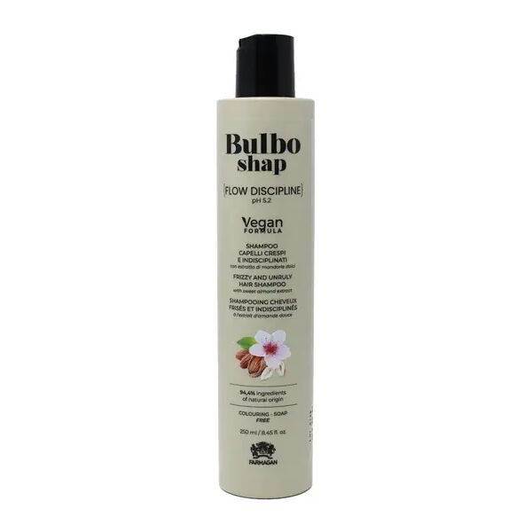 farmagan bulbo shap formula vegan flow discipline shampoo per capelli crespi e indisciplinati 250 ml