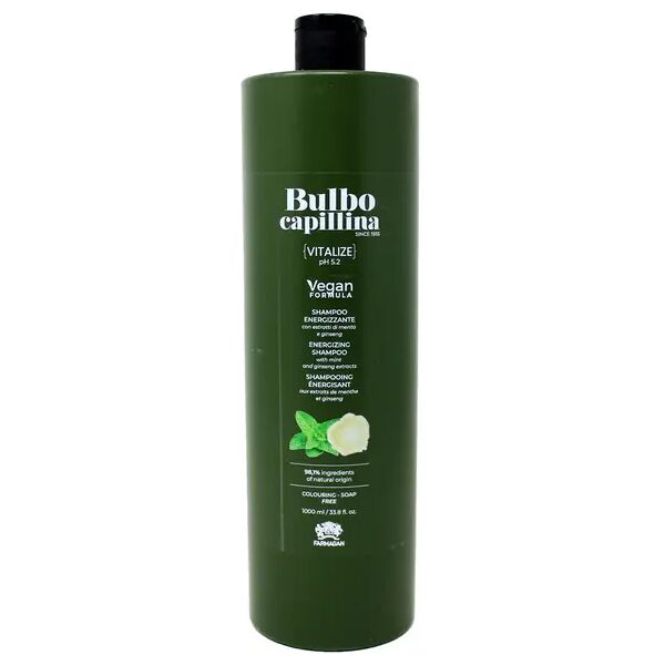 farmagan bulbo capillina formula vegan vitalize shampoo per capelli energizzante coadiuvante anti caduta 1000 ml