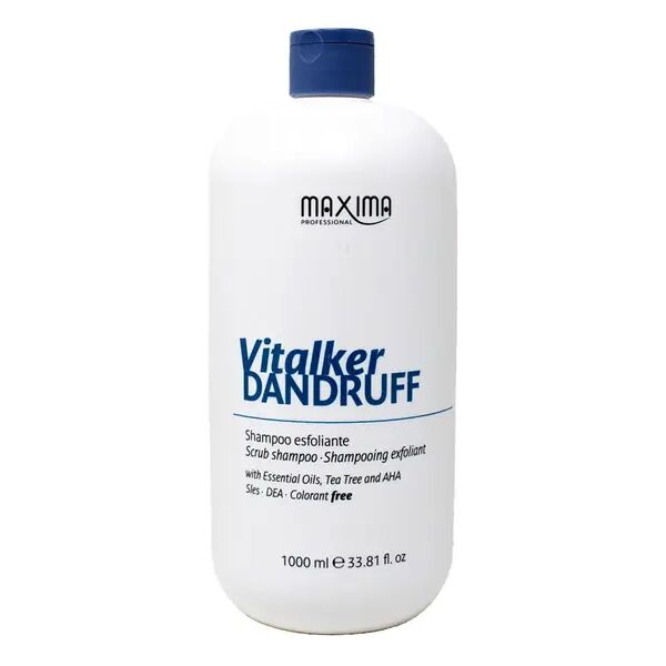 maxima professional maxima vitalker dandruff shampoo esfoliante per capelli con forfora secca e grassa 1000 ml