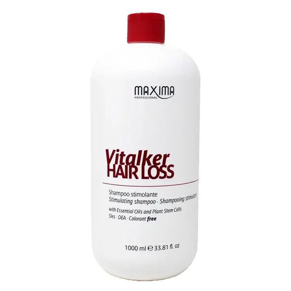 maxima professional maxima vitalker hair loss shampoo stimolante per capelli ad azione fortificante e preventiva anticaduta 1000 ml