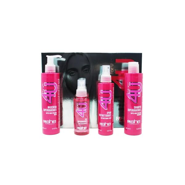 she professional for you kit ristrutturante e idratante per capelli 4 pz