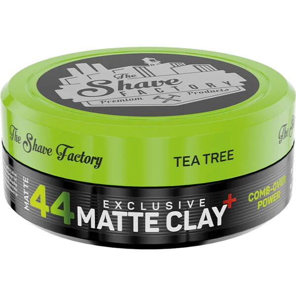 the shave factory cera opaca per capelli 44 exclusive matte clay comb-over power tenuta forte 150 ml