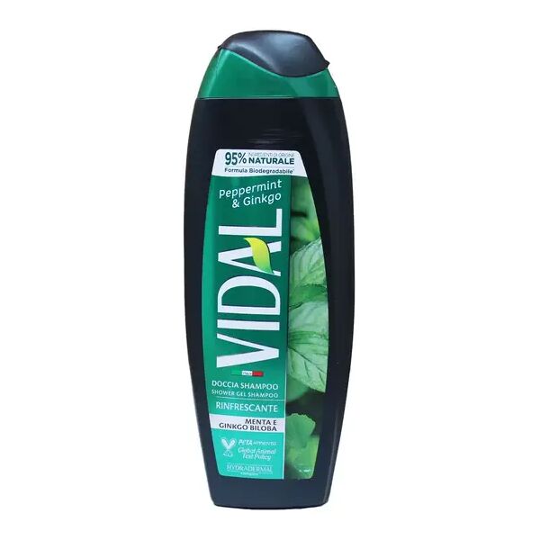 vidal doccia shampoo rinfrescante con menta e ginkgo biloba 250 ml