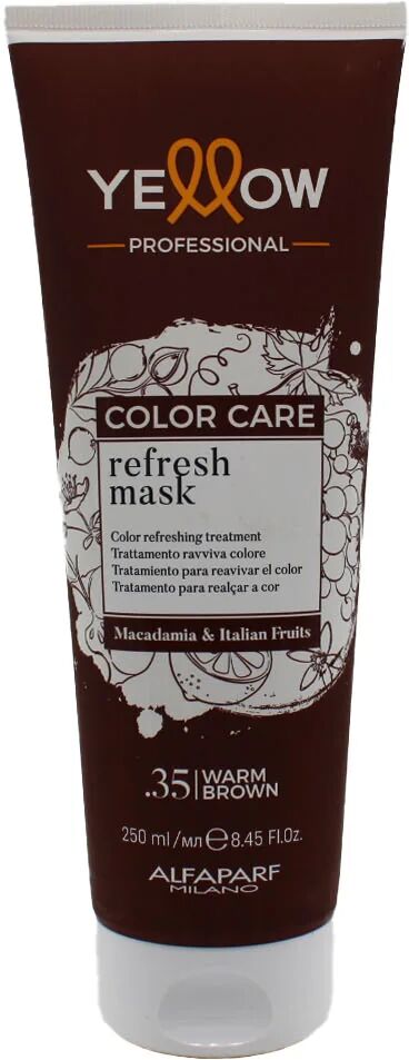 alfaparf yellow color care maschera ravviva colore marrone caldo 250 ml